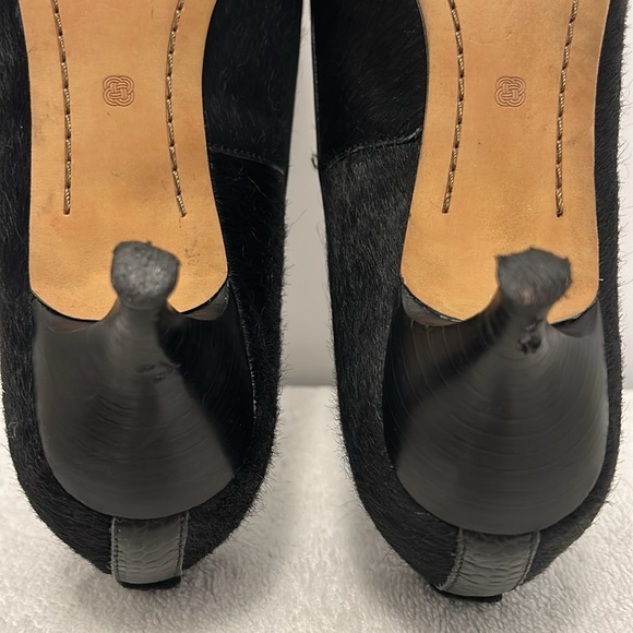 Elliot Lucca Leather Calf Hair Heeled Black shoe size 7 - Picture 7 of 11